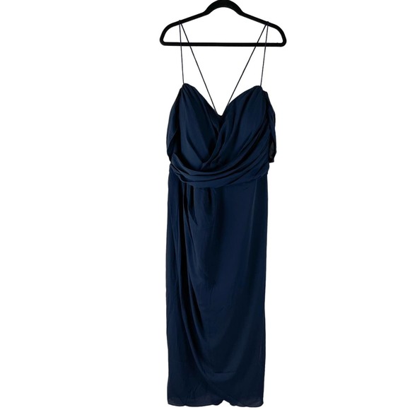 City Chic Womens Large 20 Maxi Entwine Dress Navy Blue Cocktail Dress NWT - Picture 2 of 12